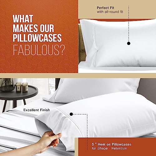 Image of TEXAS LINEN CO. 600 Series Egyptian Cotton Queen Pillow Cases Set of 2