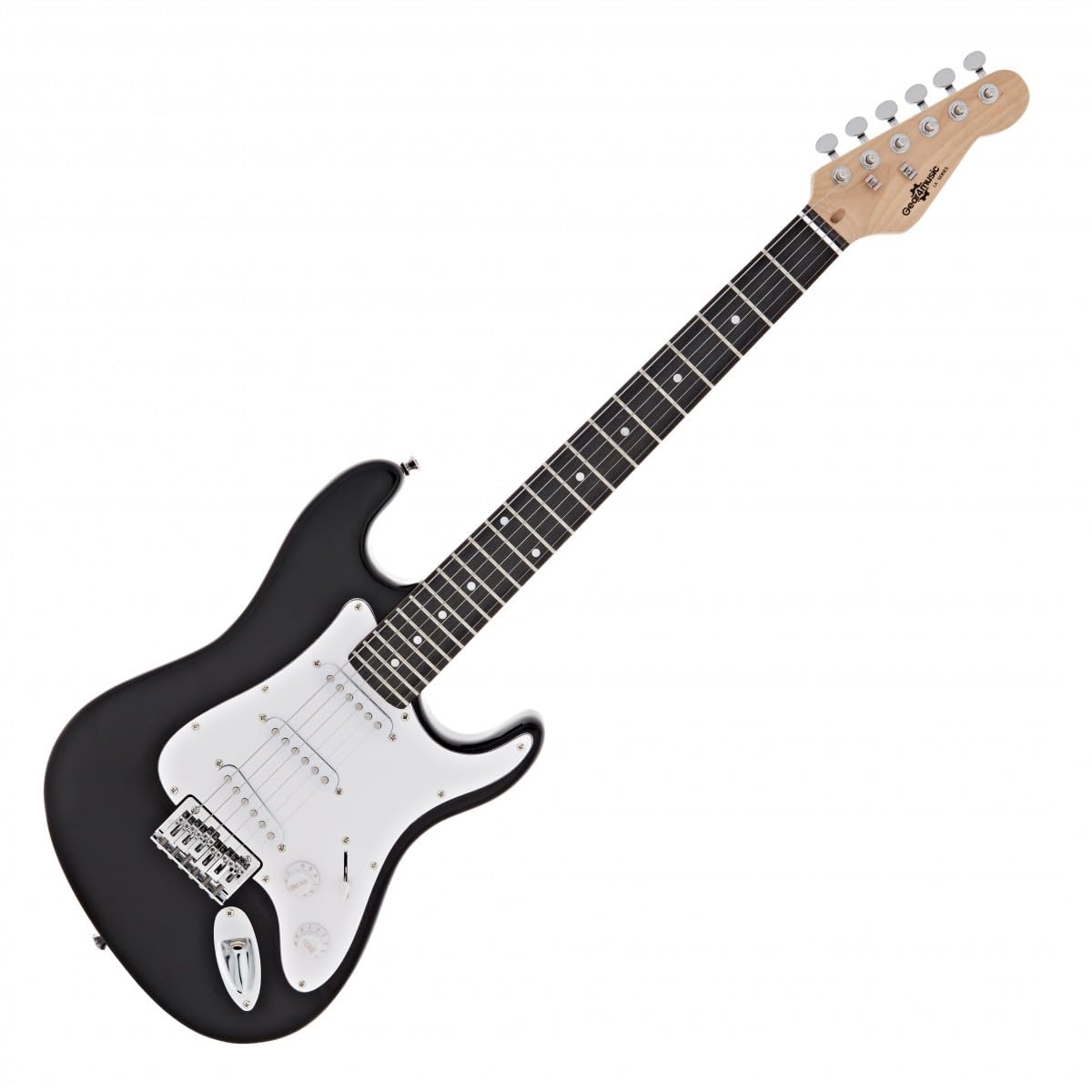 3/4 chitarra elettrica LA MiniPacchetto con Amplificatore nero | Per giovani musicisti, 3 pickup single coil con selettore a 5 posizioni, mini ampli portatile 3W