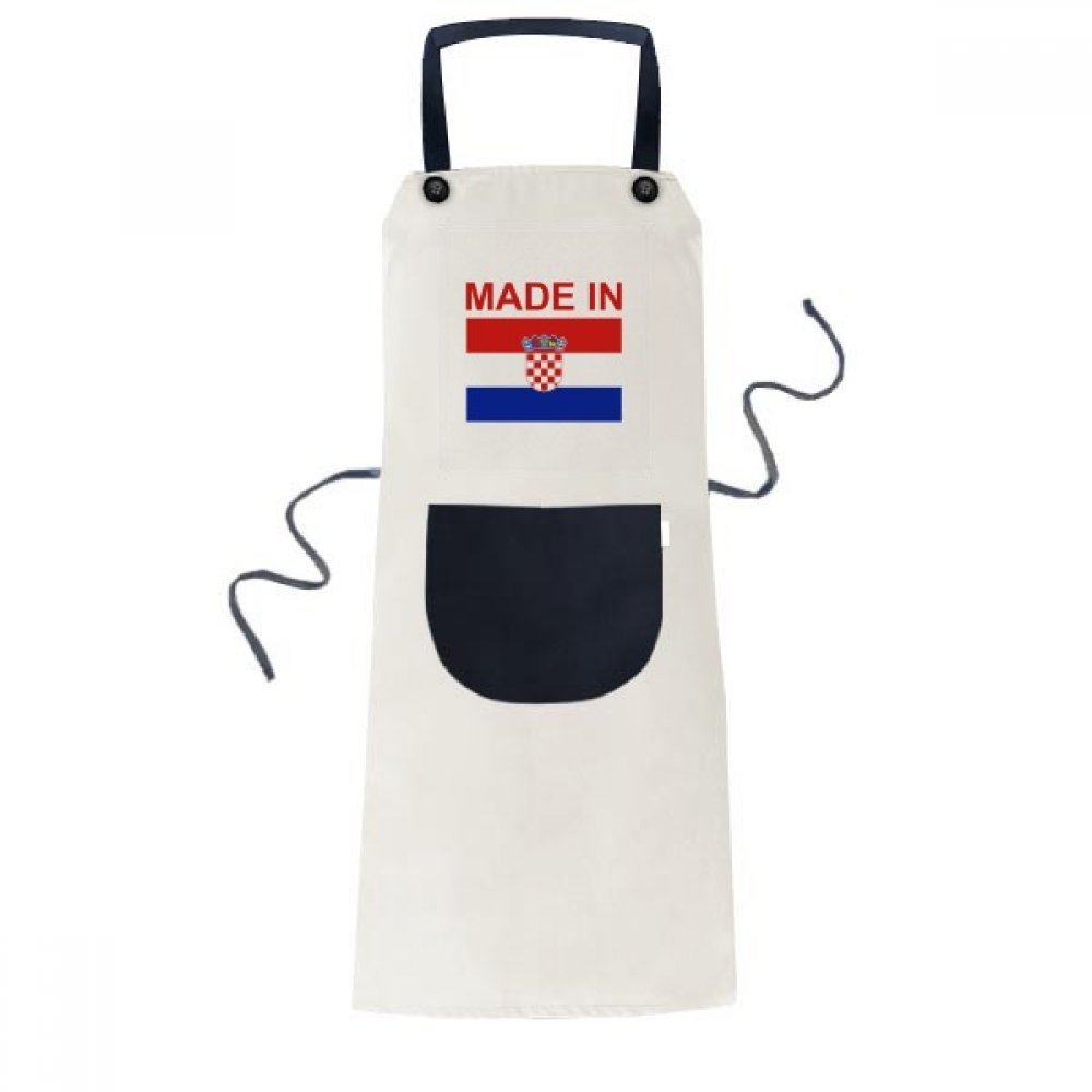 Tablier bavoir cuisine Croatie avec poche ajustable homme femme noir