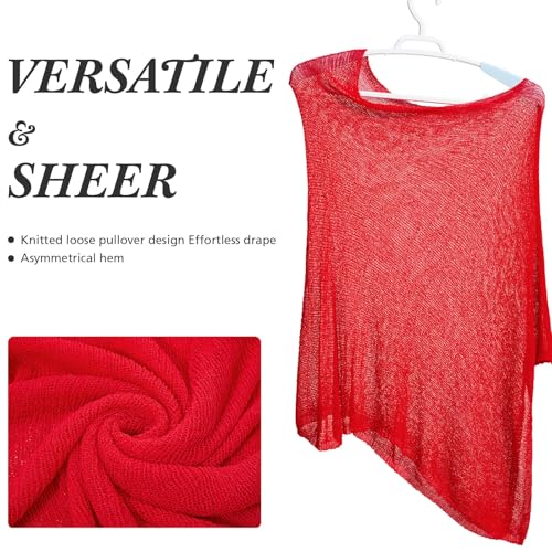 Image of Women Sheer Poncho Shrug Summer Sheer Blouse Top Lightweight Poncho Bolero for Evening Dress