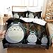 My Neighbour Totoro Anime zestawy pościeli kreskówka nadruk 3D tkanina poliestrowa 1 poszewka na kołdrę + poszewka na poduszkę 1/2 (bez kołdry) kolor brązowy