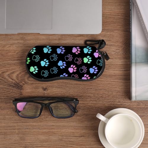 Image of Sunglasses Soft Case, Cute Ultra Light Portable Neoprene Zipper Eyeglass Glasses Case with Belt Clip for Men Women