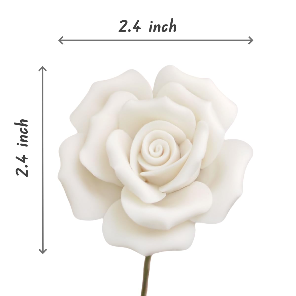 Handgefertigte Porzellan 3D Keramik Rose Blume Ewige Blume Dekoration für Home Office Decor Kreative Desktop Vasen Porzellan Dekorationen Set von 9 (Weiß)