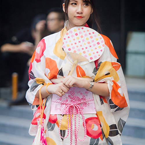 Women Kimono Japanese Style Embroidered Waist Bands Waist Belt with Tassel for Yukata Robe Accessories Pink4