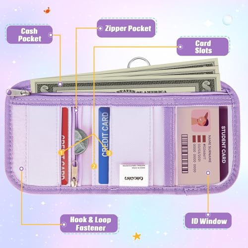 Kids Wallet - Mermaid Wallet for Girls Ages 4-12 Trifold Toddler Wallet with Lanyard Zippered Coin Pocket Card Holders Wallets Kids Purse Wallet Women Christmas Birthday Gift for Children3