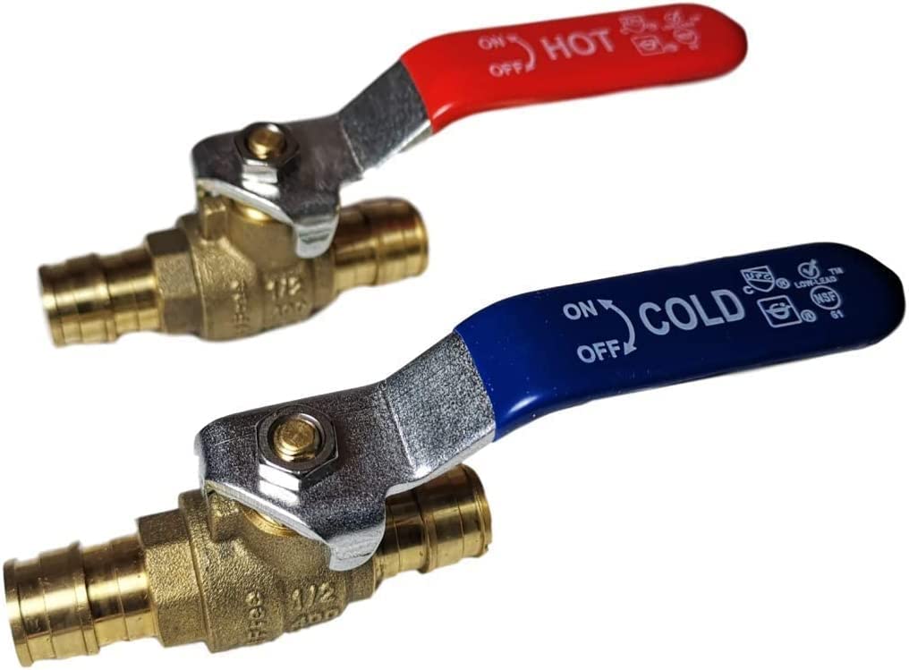 Xfitting Red/Hot And Blue/Cold 1/2" Pex A Expansion Ball Valve, 29-5-1&2 (2)
