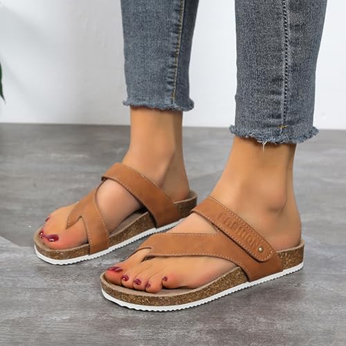 Summer Womens Bunion Thong Sandal For Plantar Fasciitis,Outdoor Orthotic Flat Slippers,Fashion Travel Hallux Valgus Flip Flops2