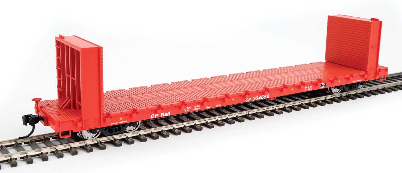 Walthers Mainline 910-5870 HO Scale 60' Pullman-Standard Bulkhead Flatcar (48' IL) - Ready to Run - Canadian Pacific #304658