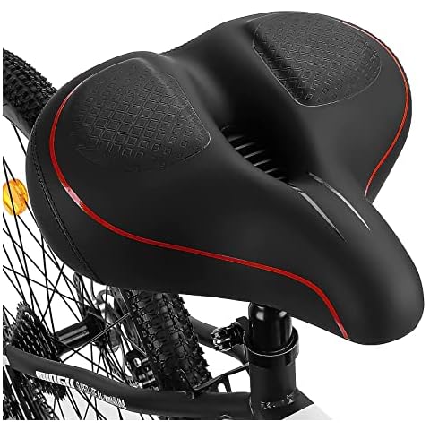 TONBUX Oversized Bike Seat for Men Women Comfort, Bicycle Seat Replacement with Wide Cushion, Breathable Waterproof Bike Saddle Pad, Universal Fit for Peloton/Exercise/Road/Cruiser/Mountain Bikes Cover