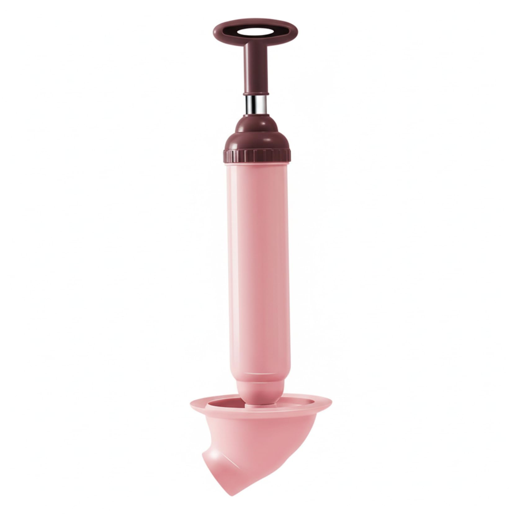 Ameble Peach High Pressure Air Toilet Plunger With Anti-Splash Design & Wall Hook, Drain Clog Remover For Sink, Shower, Bathtub Unclogging, Powerful Unblocking, Style 2