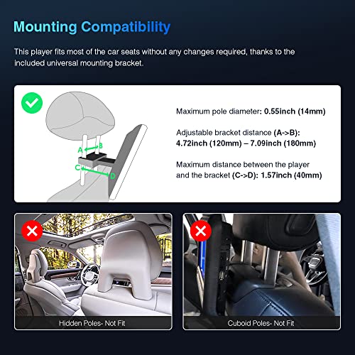 Xtrons Android 11 Car Tv Headrest Monitor Tablet For Back Seat, 11.6 Inch Touch Screen Portable Video Player For Car Rear Seat, Support Phone Wireless Mirroring, Netflix/Youtube, 4K Video, Wifi, Hdmi #TOP7