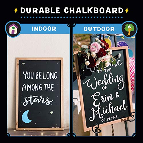 Large Chalk Boards With Frame By Versachalk (18X24" Industrial, Porcelain) Framed Chalkboard Sign For Business, Bistro Bar, Sandwich Menu, Sidewalk, Signage Classroom, Wedding #TOP3
