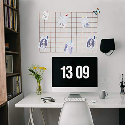 GBYAN 4Pack Wall Grid Wire Photo Grid Panels Memo Board Wall Organizer for Memo, Photo Display, Rose Gold