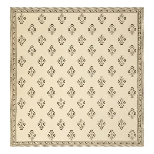 Image of Living Roots Ethnic Jaipur Block Print Double Cotton Bedsheet & 2 Pillow Covers, for Mattress Upto 6 inches Thick, No Colour Bleeding, Brown Colour, King Size 90 * 108 inches, 120TC (611-C)