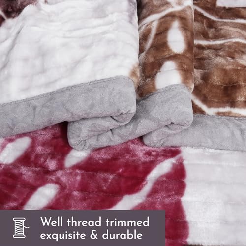 Image of Signature Aadhira Luxuriously Super Soft Double Ply Faux Mink Blanket - Heavyweight 4.5kg for Ultimate Winter Warmth 220x240CM 4.5Kg (Maple Dreams)