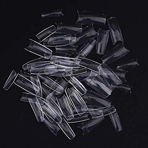 500 pcs French Fake Nail Tips False Nails 10 Sizes- for Nail Salons and DIY Nail Art by JARGOD (Clear)