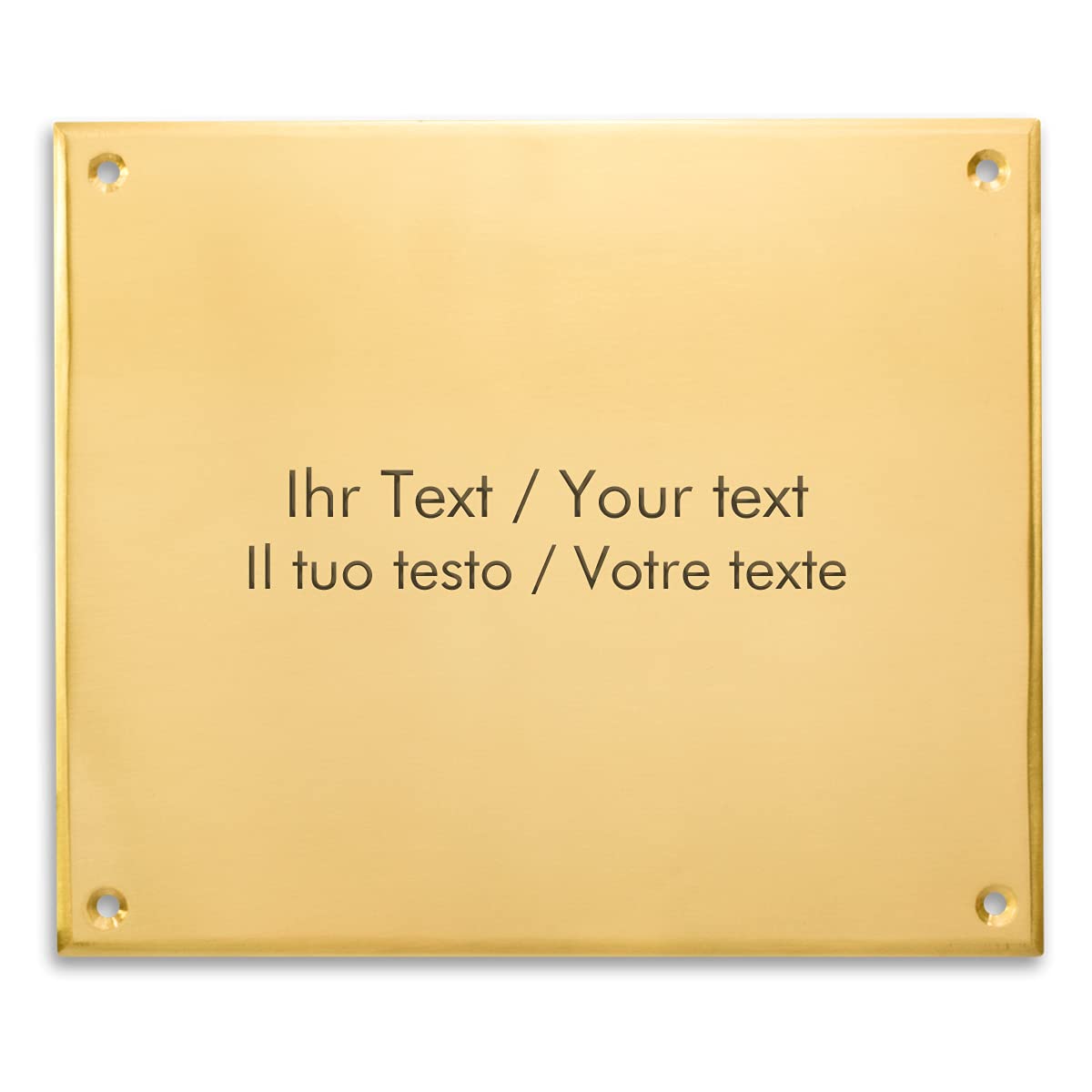 Messingplatte mit personalisierter Gravur - 178 x 153 mm - großes Messingschild für Praxis, Kanzlei oder Büro - Türschild, Namensschild