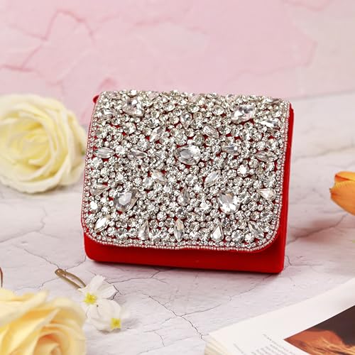 Image of THE TAN CLAN Kavya Beige Flap Over Bag Clutch Purses Luxury Evening Handbags with Handle