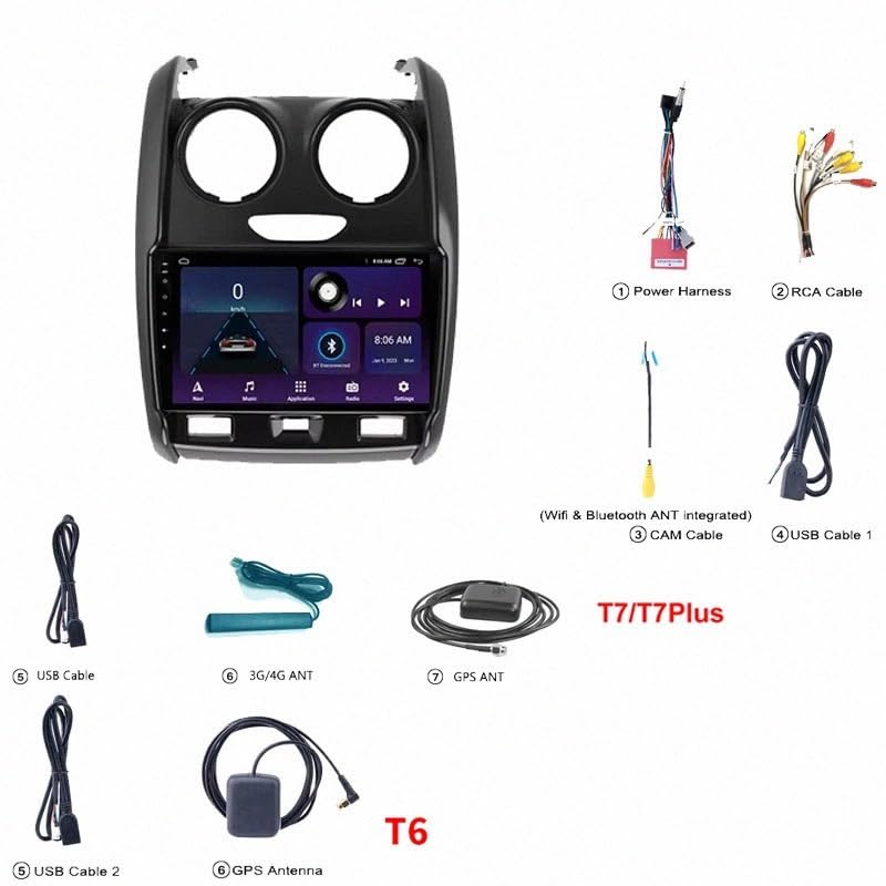 Navegador GPS radio de coche 2 DIN para Renault Duster 2015-2019 con Bluetooth y 32GB 7
