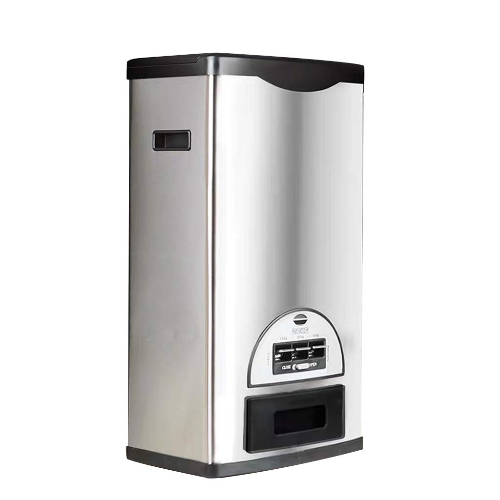 Distributeur automatique de riz, conteneur de stockage de en acier inoxydable, organisation du riz(Black,20kg/44lb)