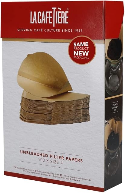 La Cafetière Unbleached Coffee Filter Papers, Size 4, 100 Pieces