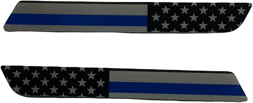 Kustom Cycle Parts Los insertos de alforja de la bandera estadounidense de la línea azul del mercado de accesorios premium se venden en pares. Se