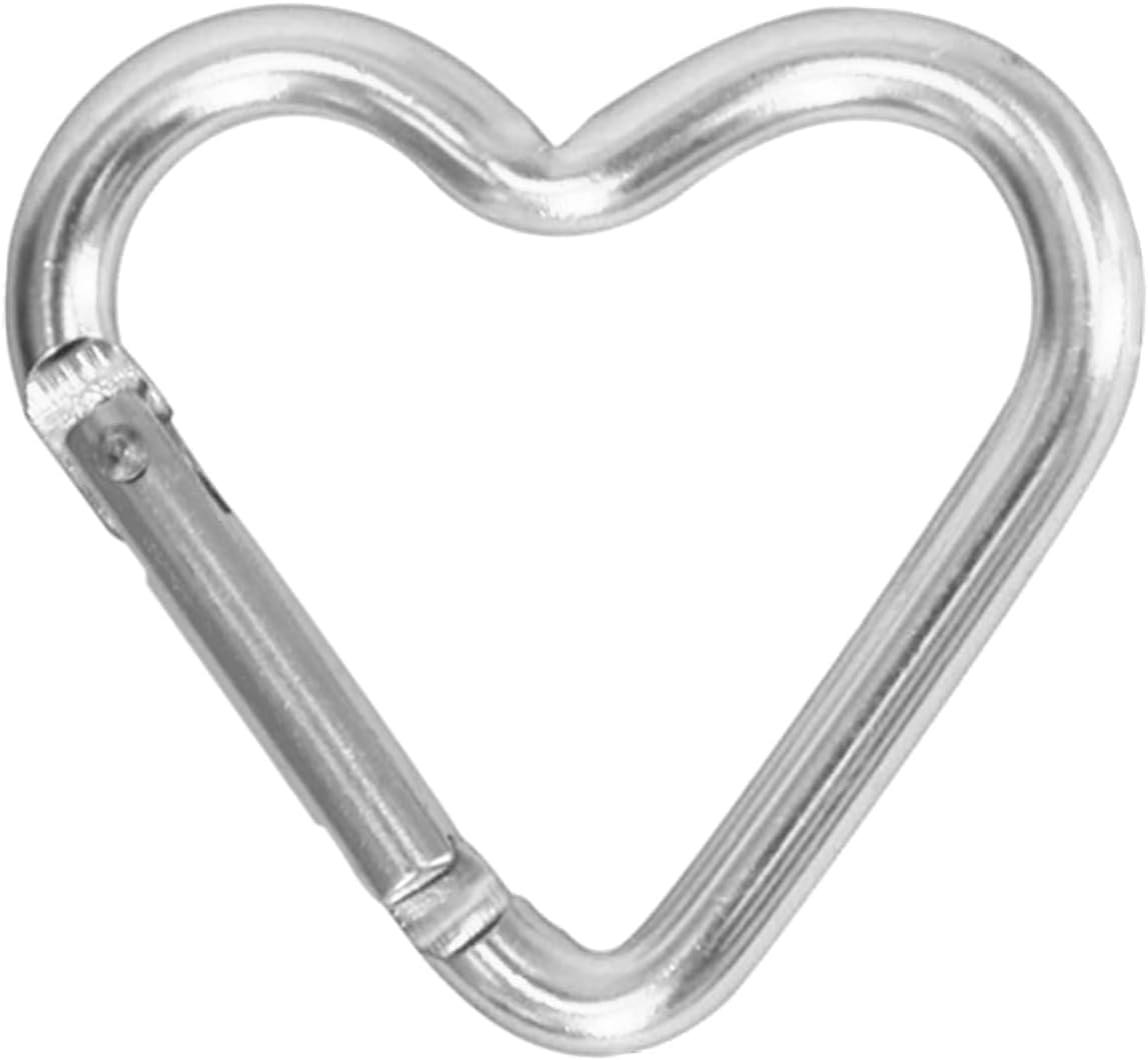 1Pc Pink Outdoor Carabiner Heart Keychain Clip Aluminum Alloy Rings Climbing Clips,Accessory and Keychain Carabiners,Spring Snap Hook Carabiner,Portable Spring Snap Hook Accessories