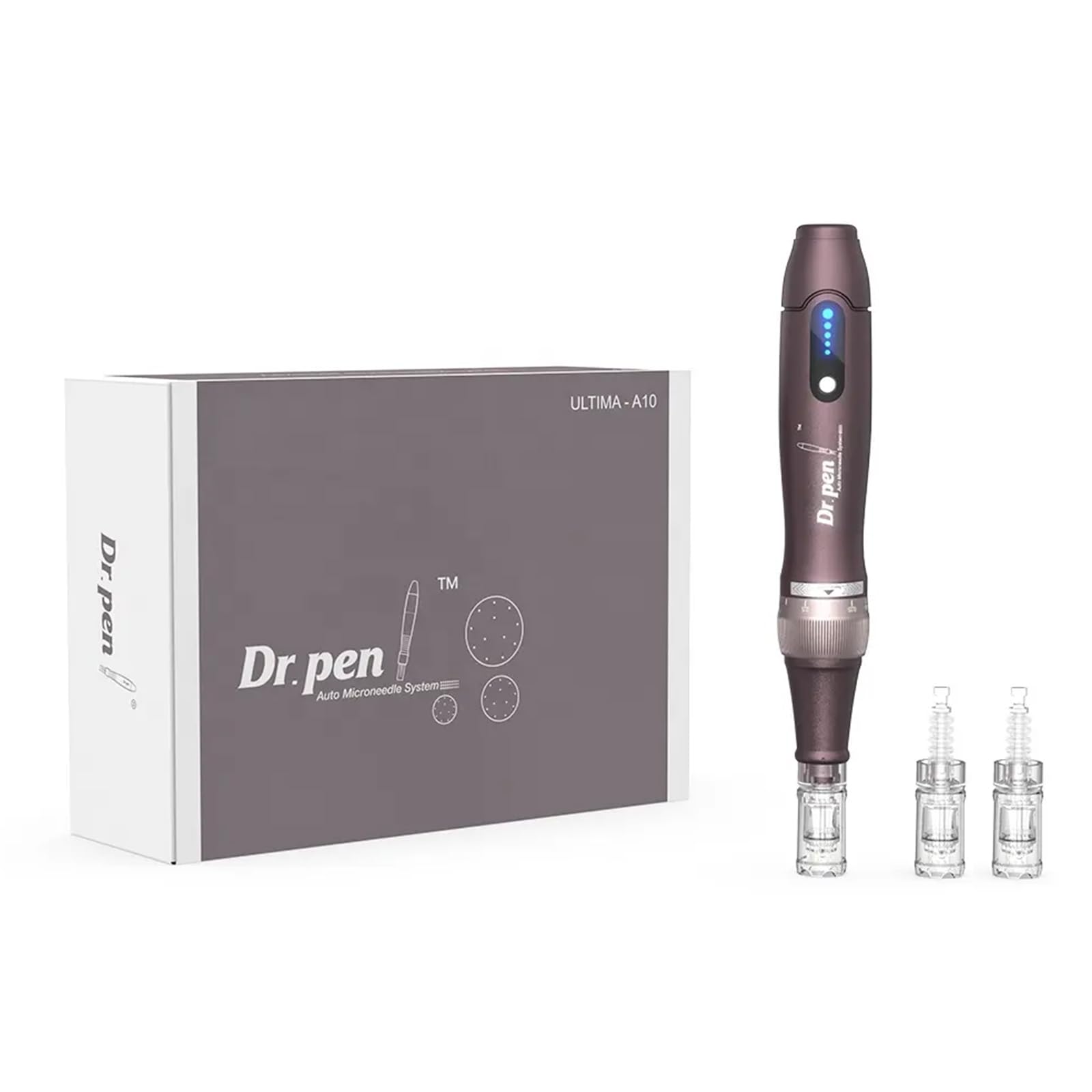 Dr.pen A10, Penna Microneedling Wireless Professionale con 2 pz di Ricambio 12PIN, Macchina Microneedle Elettrica Regolabile per la Crescita dei Capelli Riduzione delle Rughe e delle Macchie dell'Acne