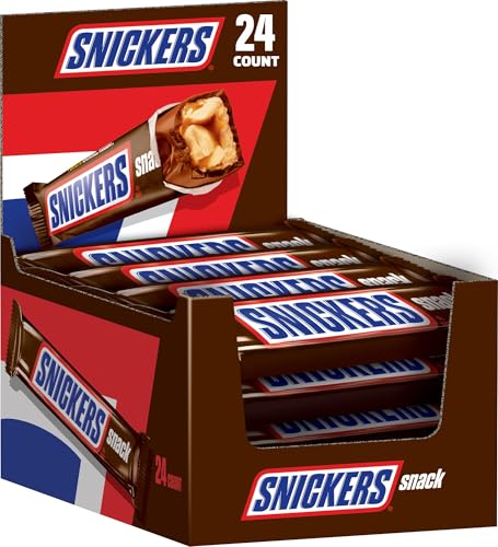 SNICKERS Milk Chocolate Snack Bar, 0.76 Oz, 24 Count