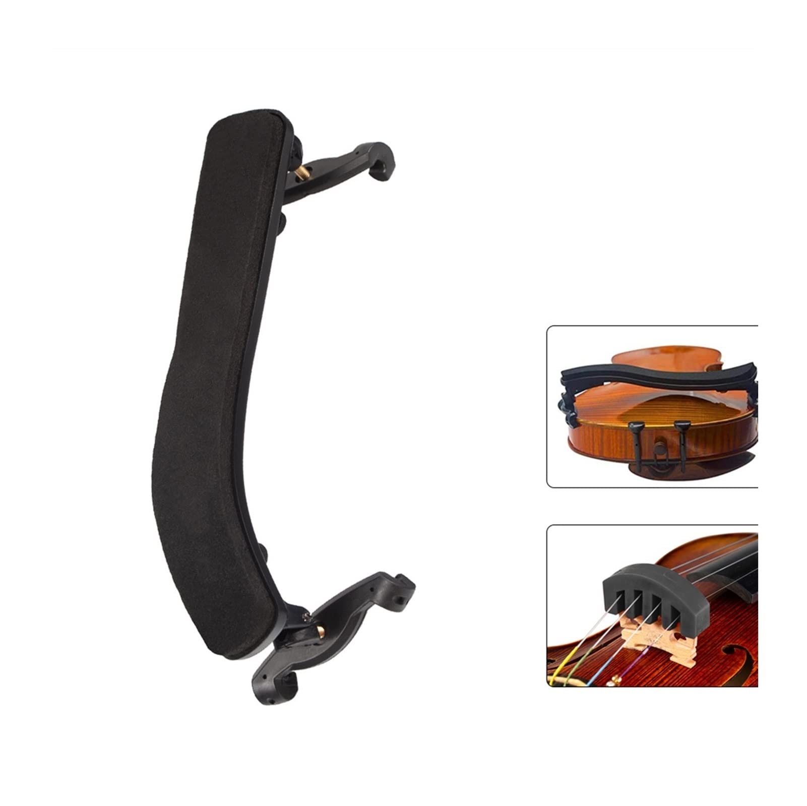 Violine Schulterstütze 4/4-3/4 Höhenverstellbare Gummifüße Schwarz Geige Schulterstütze