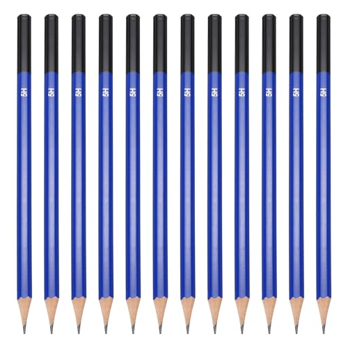 Crayons 5H pour dessin en bois pré-taillés haute précision pour artistes