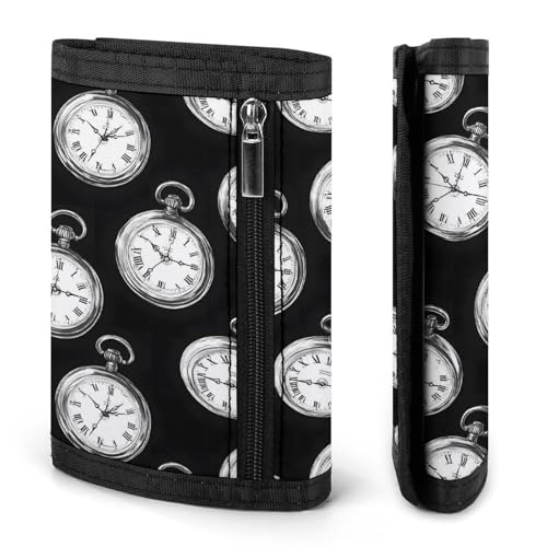 Vintage Pocket Watch Print Wallet for Men, 8 Credit Card Holder Slim Minimalist Front Pocket Small Mens Bifold Wallets2
