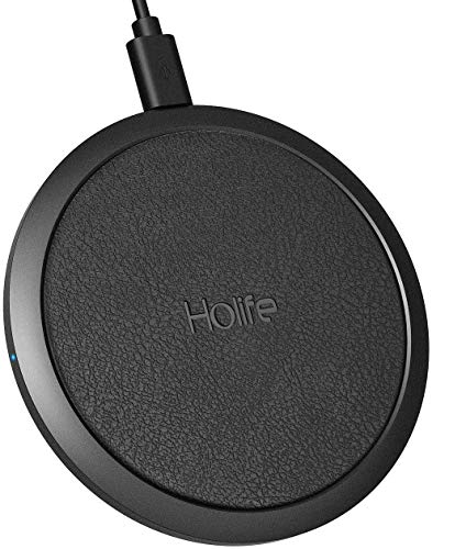 Holife Cargador Inalámbrico,?Qi Certificado? Cargador Inalámbrico Rápido [Radiación Cero, Antideslizante] 10w para Galaxy S8/S8 +/Galaxy S9/S9 +/Note8/S7/S7 Edge, 7.5w para iPhone XS/XS MAX/XR/X/8/8S