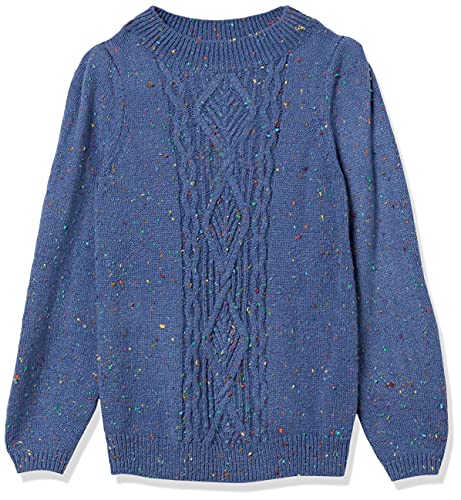 Image of Cable Stitch Women's Donegal Dots Cable Knit Sweater - Crewneck Long Sleeve Melange Pullover Top