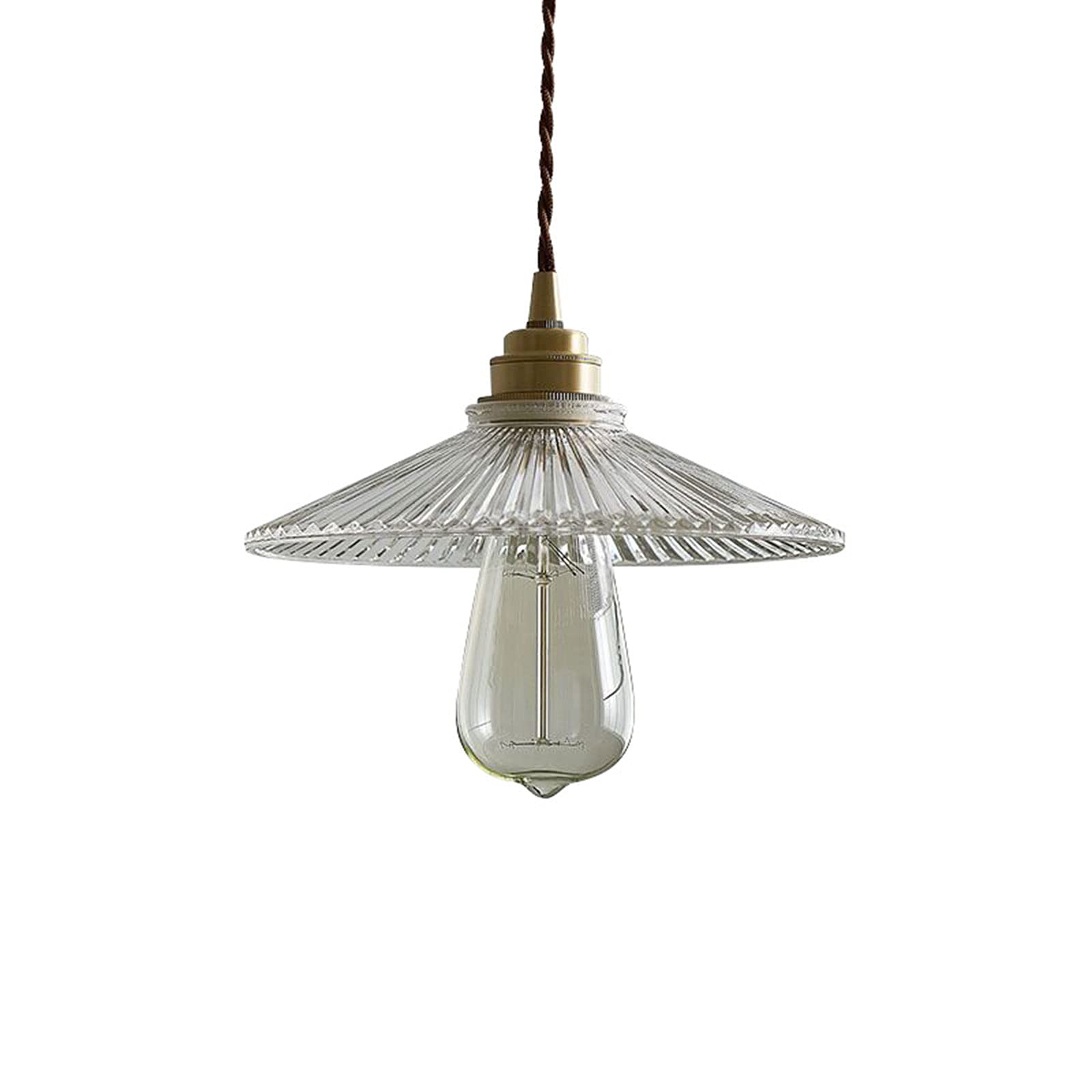 Lustre en verre et laiton E27 avec cordon réglable pour suspension moderne