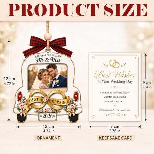 Personalized Wedding Ornament 2026, Wedding Gifts for Couples Newlyweds - Image 4