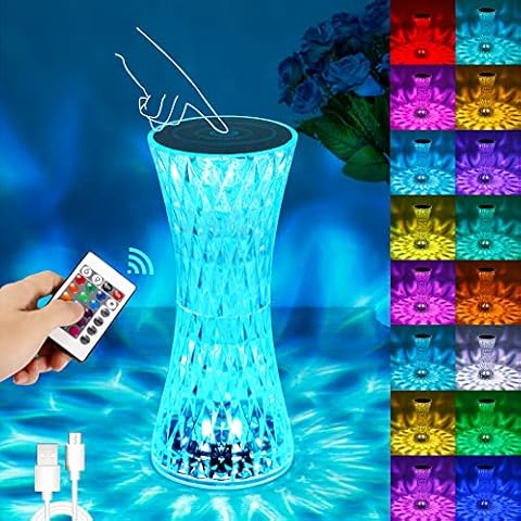 Lámpara de mesa de cristal LED con control remoto Cover