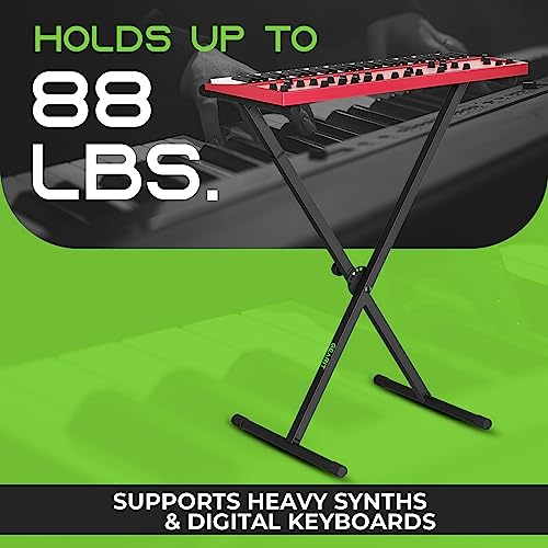 Gearit Adjustable X-Style Keyboard Stand With 88 Lbs. Capacity, Anti-Wobble Rubber Feet And Locking Height Joint (25” - 38½”) #TOP1