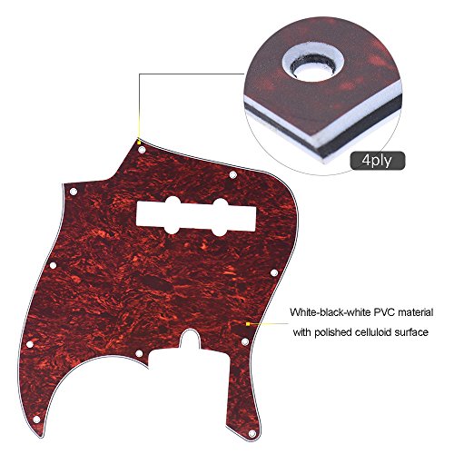 KKmoon 4Ply PVC JB Estilo Baixo Pickguard Pick Guard Scratch Plate 10 Buraco para Americano/México F