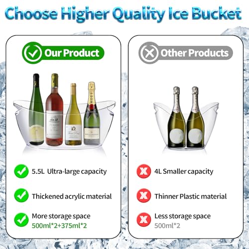 2 peças de baldes de gelo para festas - refrigerador de festa para suprimentos de bar Mimosa - balde