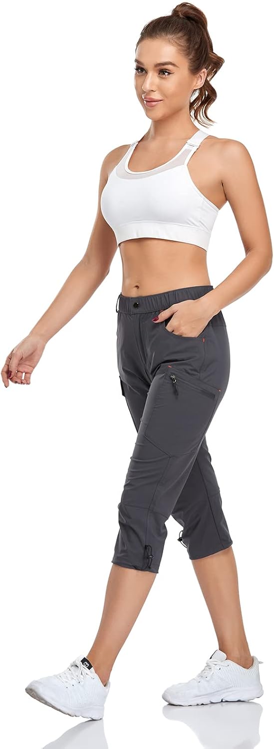 Women's Capri Pants Lightweight Outdoor Cargo Hiking Capris Quick Dry UPF 50 with Zipper Pockets - Image 3