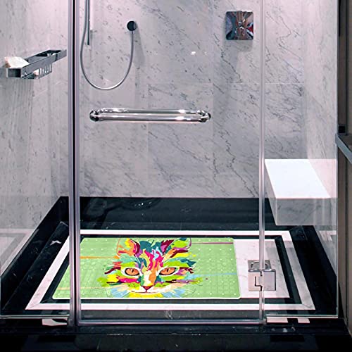 Tapis de baignoire antidérapant chat pop art évitant les risques de glissade - 7