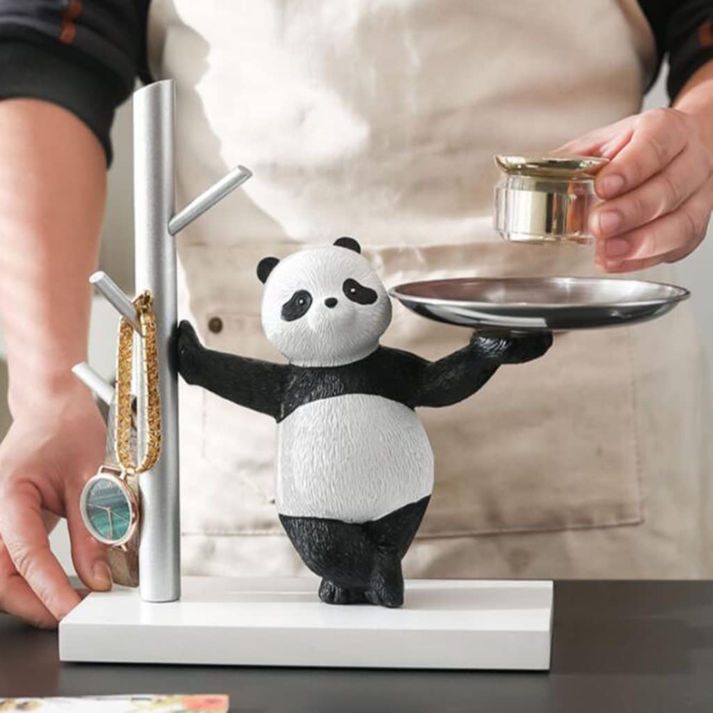 Żywica panda biurko taca do przechowywania statuetka moneta skarbonka przechowywanie dekoracja stołu ozdoba dekoracja biuro dom dekoracja trzymająca tacę do przechowywania rzeźba zwierzę uchwyt na przekąski (kolor: STYLE-2)