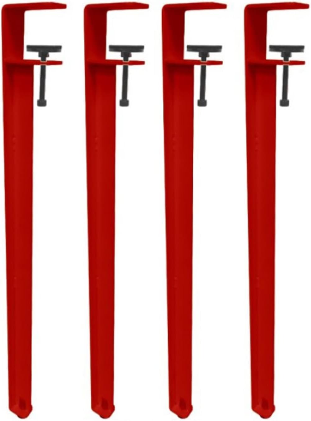 Furniture Table Legs Set of 4 Clip-on Table Legs, F-Shaped Furniture Legs, Iron Legs Support Legs Furniture Legs, DIY Legs Replacement Hardware Accessories, Punchless Design Protect Desktop with Floor Protector, Red, 40cm
