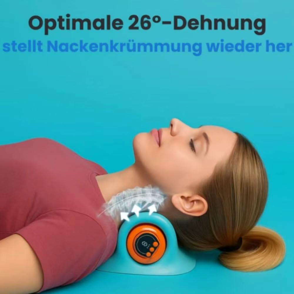 Azouna SmartNeck 4-in-1Nackenmassager Kabelloses Nackenmassagegerät mit EMS & Wärme, 3 Modi, 6 stufige Intensitätsanpassung, für Nacken, Schulter & Rücken
