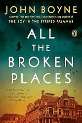 All the Broken Places book cover of a mmdi sky and the profile of a building. 