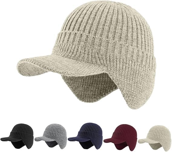 2026 New Cozy Head Beanies for Women Men, Outdoor Winter Warm Knitted Cozyhead Hats with Brim and Ear Flaps