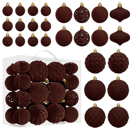 Miaikoe Samt Weihnachtskugel Ornamente Set - 46pcs zerstörungsdicht...