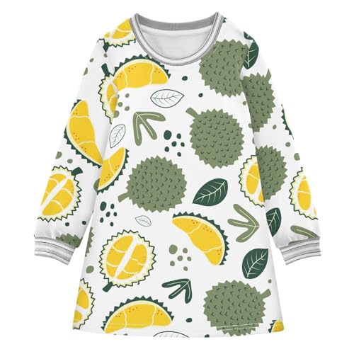 Durian and Leaf Girls Dresses Long Sleeve Sweatshirt Dress for Girls Winter Toddler Casual A Line Dresses Size 2-8T