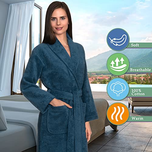 TowelSelections Womens Plush Bathrobe 100% Cotton Luxury Terry Shawl Bath Robe4